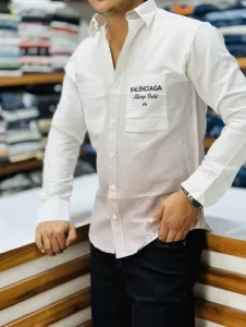 Balenciaga white shirt & black jeans combo